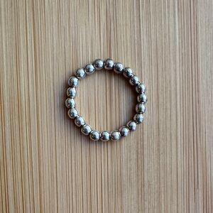 Basic Ball-chain Silver Beaded Ring
